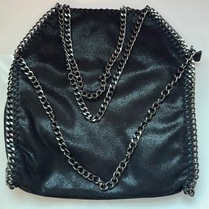 Black back with black chrome chains